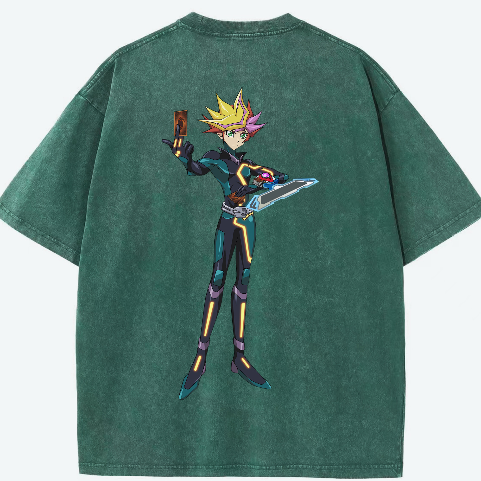 （画像用） 遊☆戯☆王 Yu-Gi-Oh! 綿100% ヴィンテージ風 半袖Tシャツ（背面プリント）